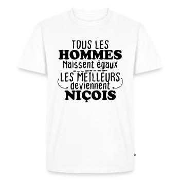 Les meilleurs hommes deviennent niçois - T-shirt Premium bio Homme - blanc - Devant - Nico (187cm)