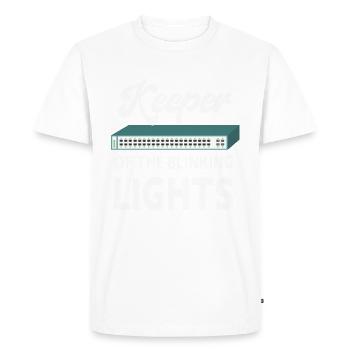 Keeper of the Blinking Lights IT Tech Network - Men's Premium Organic T-Shirt - white - Front - Nico (187cm)