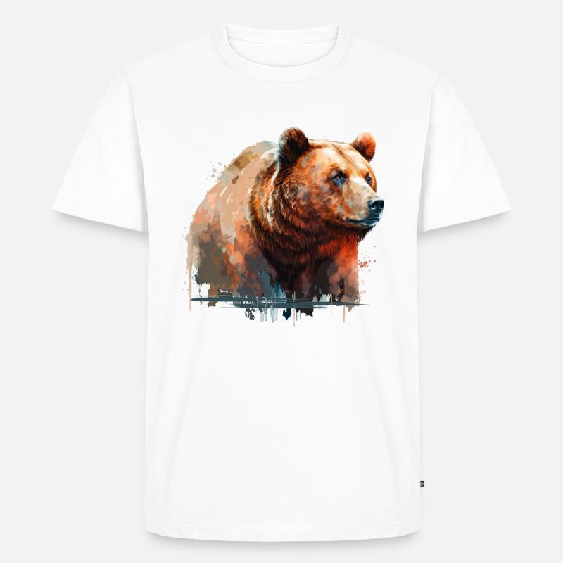Mächtiger Bär - Männer Premium Bio T-Shirt - Weiß