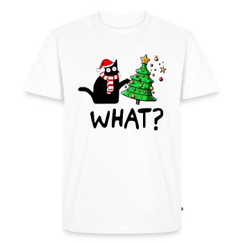 Naughty Cat Noël arbre chat maman cadeau - T-shirt Premium bio Homme - blanc - Devant - Nico (187cm)
