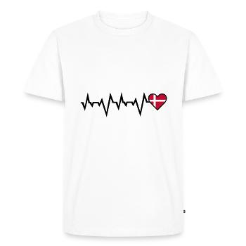 Heartbeat Heard Danmark Denmark Heartbeat Love - Men's Premium Organic T-Shirt - white - Front - Nico (187cm)