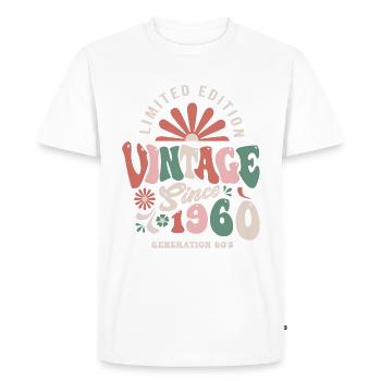 1960 Anniversaire 1960 vintage - T-shirt Premium bio Homme - blanc - Devant - Nico (187cm)