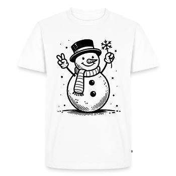 Cute Snowman - Men's Premium Organic T-Shirt - white - Front - Nico (187cm)