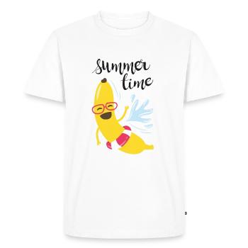 Heure d'été - T-shirt Premium bio Homme - blanc - Devant - Nico (187cm)