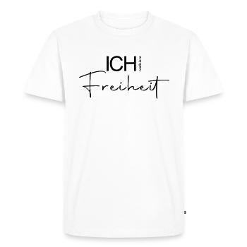 ICH realisiere Freiheit. - Männer Premium Bio T-Shirt - Weiß - Vorne - Nico (187cm)