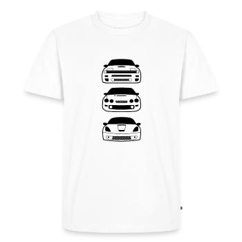 JDM Car Eyes Celicas | T-shirts JDM - T-shirt Premium bio Homme - blanc - Devant - Nico (187cm)