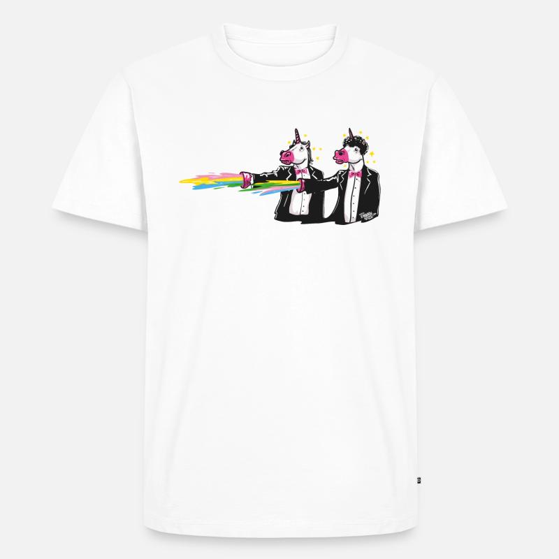 unicorns & rainbows - Männer Premium Bio T-Shirt - Weiß
