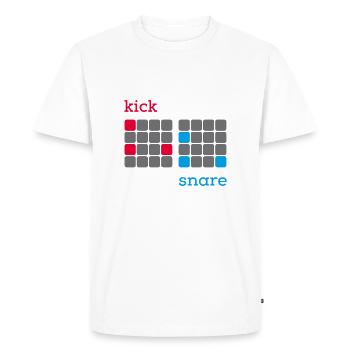 Kick Snare - Drum Machine Nerd Shirt V1 - T-shirt Premium bio Homme - blanc - Devant - Nico (187cm)