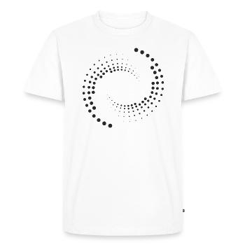 Spirale avec des cercles noirs - T-shirt Premium bio Homme - blanc - Devant - Nico (187cm)