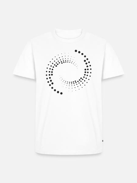 Spiral with black circles - Men's Premium Organic T-Shirt - white