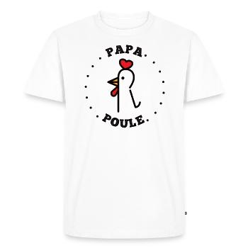 Papa Poule - Tshirt Cadeau fête des pères - T-shirt Premium bio Homme - blanc - Devant - Nico (187cm)