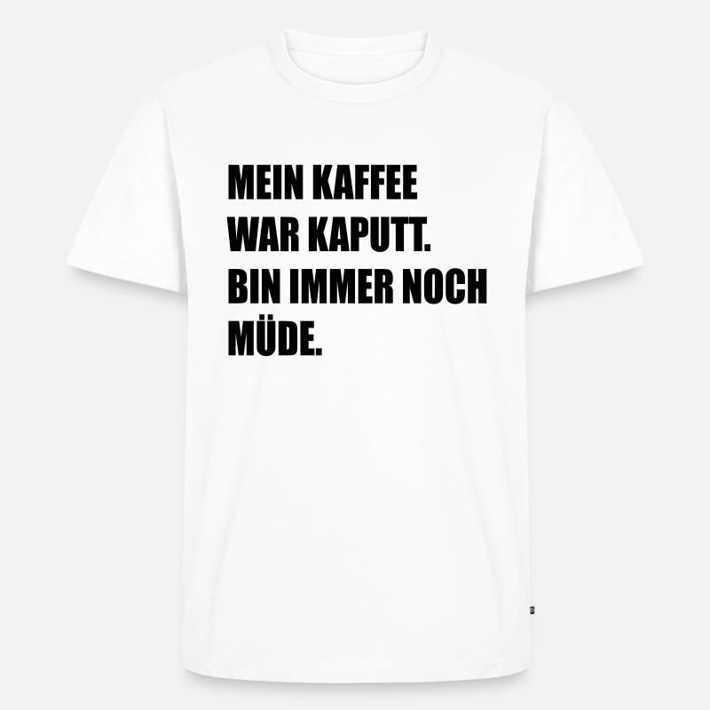 Kaffee - Männer Premium Bio T-Shirt - Weiß