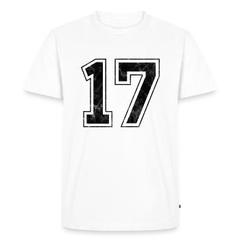 Numéro 17 - T-shirt Premium bio Homme - blanc - Devant - Nico (187cm)