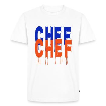 Chef. Desing pour tous les chefs - T-shirt Premium bio Homme - blanc - Devant - Nico (187cm)