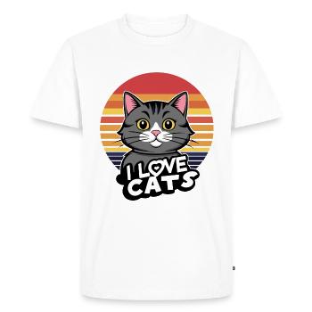 I love cats - Men's Premium Organic T-Shirt - white - Front - Nico (187cm)