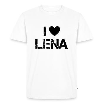 Lena chanteur amour - T-shirt Premium bio Homme - blanc - Devant - Nico (187cm)