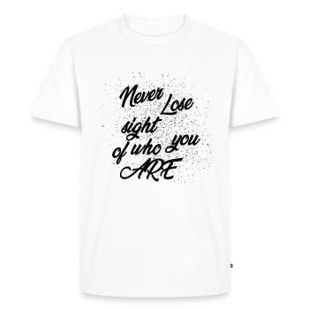Ne va pas te faire foutre! - T-shirt Premium bio Homme - blanc - Devant - Nico (187cm)