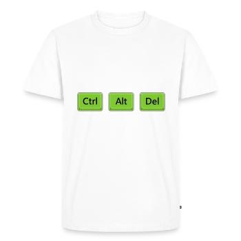 Tech Technical Support | Ctrl Alt Del Ctg Ent - Men's Premium Organic T-Shirt - white - Front - Nico (187cm)