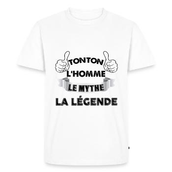 Tonton l homme le mythe la legende - T-shirt Premium bio Homme - blanc - Devant - Nico (187cm)