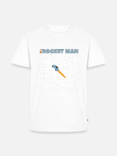 I'm a rocket man - Männer Premium Bio T-Shirt - Weiß