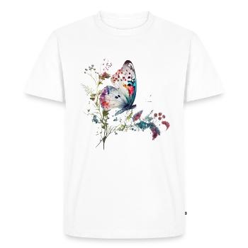 Papillon délicat - T-shirt Premium bio Homme - blanc - Devant - Nico (187cm)