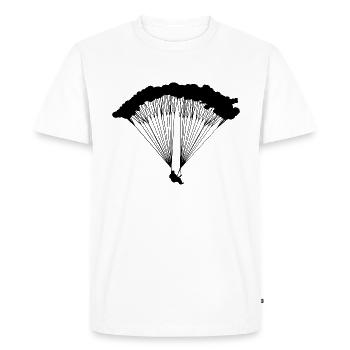 Parachutiste en silhouette nuageuse - T-shirt Premium bio Homme - blanc - Devant - Nico (187cm)
