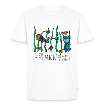 Udus with the fish in the water - Men's Premium Organic T-Shirt - white - Front - Nico (187cm)