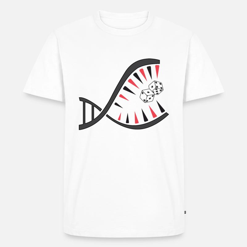 Backgammon DNA Piranha – Einzigartiges - Männer Premium Bio T-Shirt - Weiß
