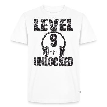 Level 9 Unlocked Birthday Gift 9 Years 9. - Men's Premium Organic T-Shirt - white - Front - Nico (187cm)