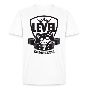 Level 7 Complete Birthday Gift 7 Years Gamer - Men's Premium Organic T-Shirt - white - Front - Nico (187cm)