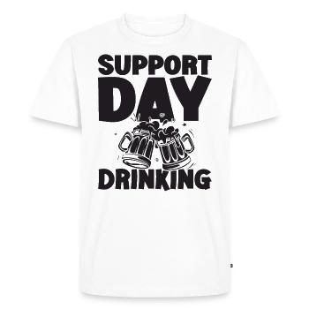 Support Day Drinking Squad Party and Drinking Beer - Men's Premium Organic T-Shirt - white - Front - Nico (187cm)