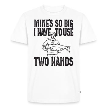 Des mines si grosses que je dois utiliser une perche à deux mains - T-shirt Premium bio Homme - blanc - Devant - Nico (187cm)