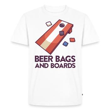 Jeu de Cornhole Tenue de trou de maïs avec Cornhole - T-shirt Premium bio Homme - blanc - Devant - Nico (187cm)