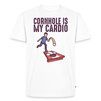 Cornhole est mon cardio cornhole sacs Cornhole - T-shirt Premium bio Homme - blanc - Devant - Nico (187cm)