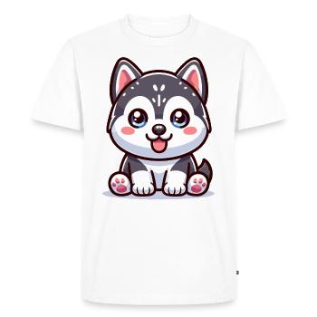 Chien de dessin animé mignon - T-shirt Premium bio Homme - blanc - Devant - Nico (187cm)