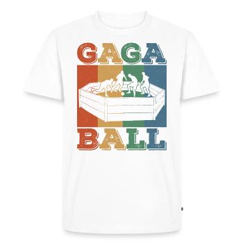 Gaga Ball Dodgeball Joueur de Gagaball Gaga Ball - T-shirt Premium bio Homme - blanc - Devant - Nico (187cm)