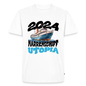 L’Utopie de la Nef des fous, Franz Josef Strauss - T-shirt Premium bio Homme - blanc - Devant - Nico (187cm)