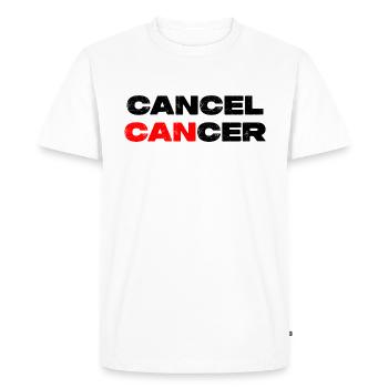 Cancel Cancer - Krebs Motivation Warrior - Men's Premium Organic T-Shirt - white - Front - Nico (187cm)