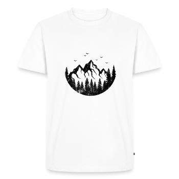 Mountains Nature Forest Symbol Icon - Men's Premium Organic T-Shirt - white - Front - Nico (187cm)