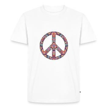 Peace Sign Hippie Hippies 60s Gifts - Men's Premium Organic T-Shirt - white - Front - Nico (187cm)