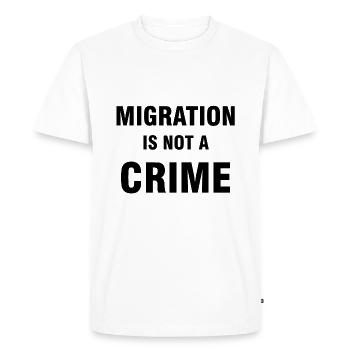L’asile n’est pas un crime | Antifa à gauche Cadeaux - T-shirt Premium bio Homme - blanc - Devant - Nico (187cm)