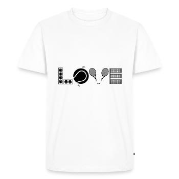 Tennis Amour | Sport Raquettes cadeaux - T-shirt Premium bio Homme - blanc - Devant - Nico (187cm)