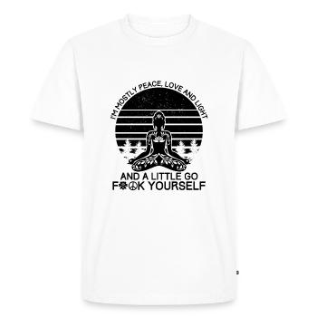Hippie outfit | Hippies 60s Peace love gifts - Men's Premium Organic T-Shirt - white - Front - Nico (187cm)