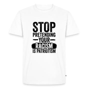 Arrêtez le racisme | Contre les cadeaux des Nazis Antifa - T-shirt Premium bio Homme - blanc - Devant - Nico (187cm)