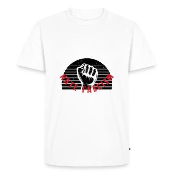 Anti fascisme | Contre les cadeaux du racisme nazis - T-shirt Premium bio Homme - blanc - Devant - Nico (187cm)