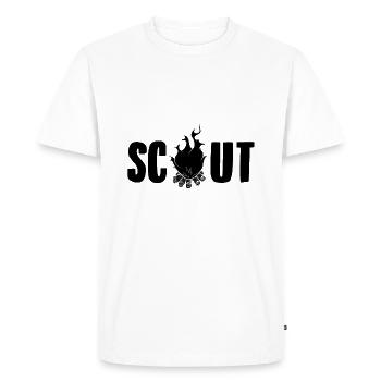 Scout saying | Tent camp badge gifts - Men's Premium Organic T-Shirt - white - Front - Nico (187cm)