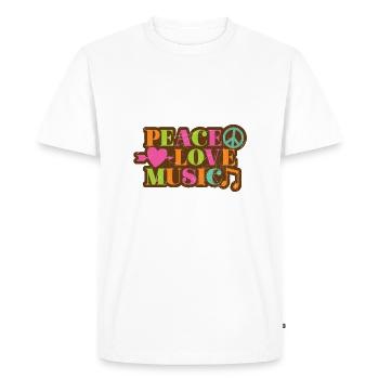 Musique de Peace Love | Hippie hippies costume cadeaux - T-shirt Premium bio Homme - blanc - Devant - Nico (187cm)