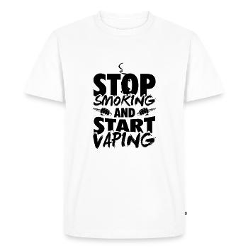 Vape | Vaping Vapen E-Cigarette Gift - T-shirt Premium bio Homme - blanc - Devant - Nico (187cm)