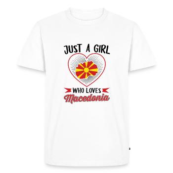 Macédoine Balkans | Fille macédonienne présente - T-shirt Premium bio Homme - blanc - Devant - Nico (187cm)