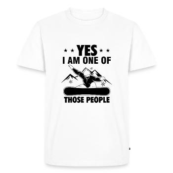 Snowboard | Cadeau de snowboardeur de ski d'hiver - T-shirt Premium bio Homme - blanc - Devant - Nico (187cm)